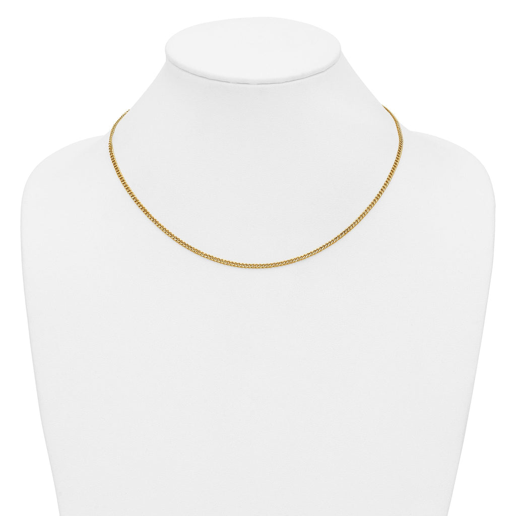 14K Gold Filled Polished Curb Chain Necklace in 2.3mm Width