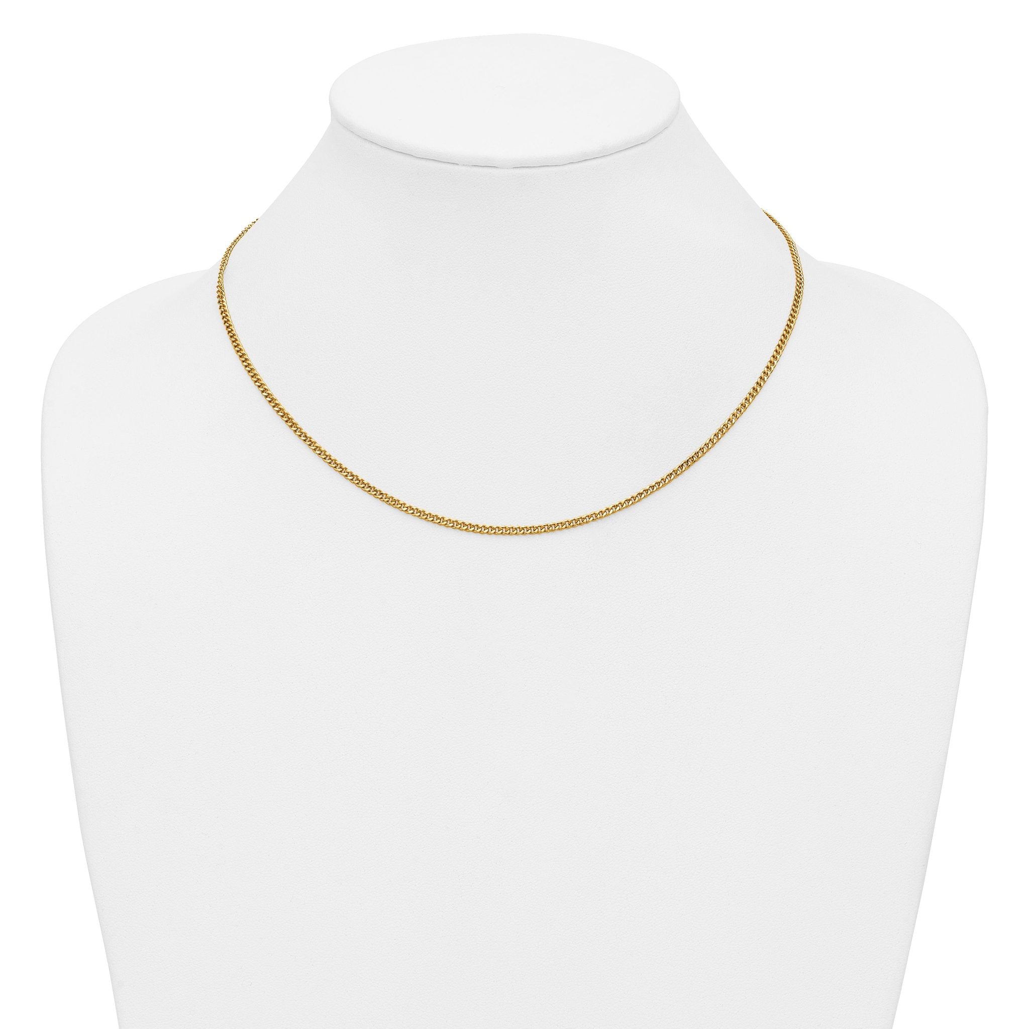 14K Gold Filled Polished Curb Chain Necklace in 2.3mm Width