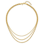 Sterling Silver Gold-tone Multi-strand with 1.5in ext. Necklace