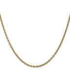 14K Yellow Gold Solid Cable Chain Necklace 2.4mm