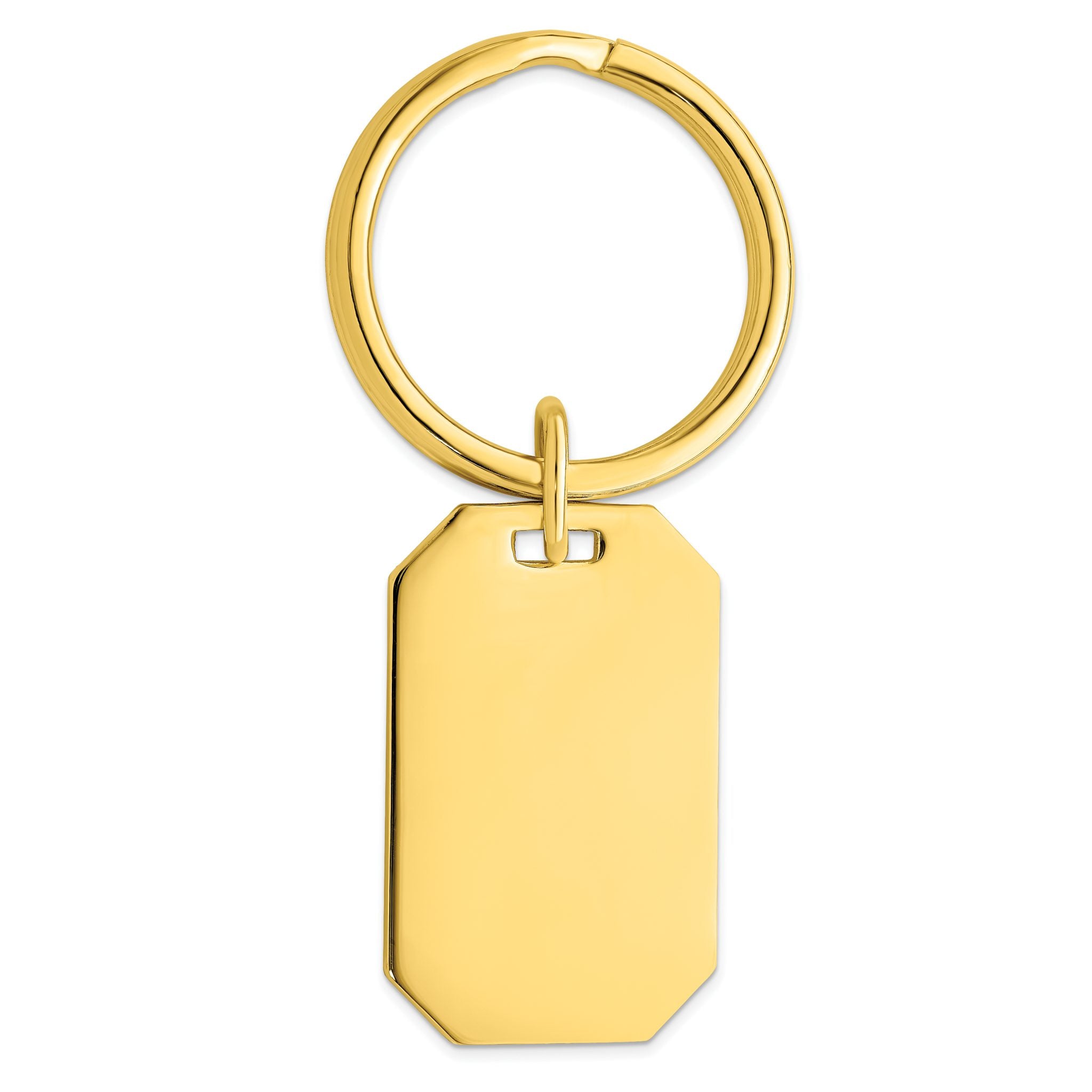 Gold-plated Kelly Waters Polished Rectangle Key Ring Main image
