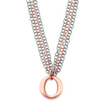 Sterling Silver & Rose Vermeil Multi-Strand With Circles Necklace