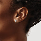 Sterling Silver Rh-plated Polished Arrowhead Post Earrings