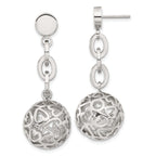 Stainless Steel Polished Heart Drop Dangle Earrings for Women