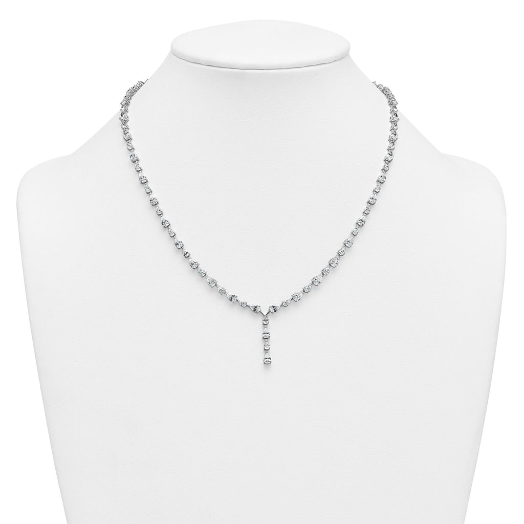 14k White Gold 10 1/3 carat Lab Grown Diamond VS+ F+ Complete 18 inch Fashion Tennis Necklace