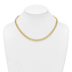 14k Polished 8mm Fancy Circle Link 18 inch Necklace