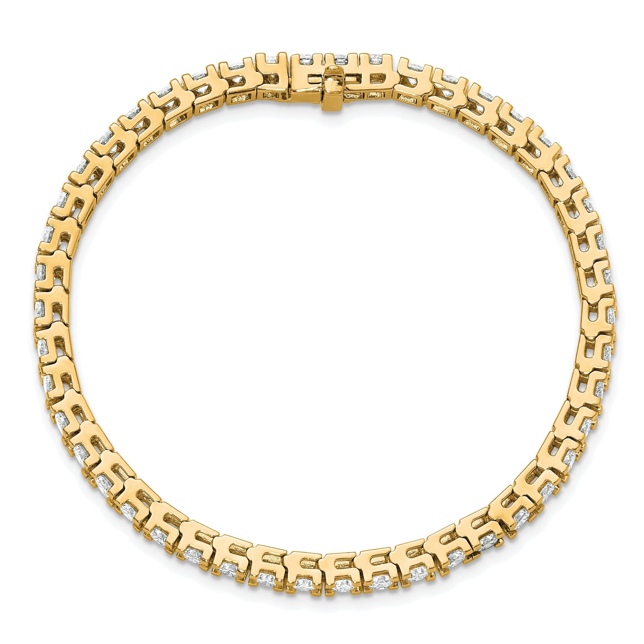14k Complete 6.44 carat Round VS Diamond 4-prong 7 inch Tennis Bracelet