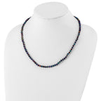 Sterling Silver Rhodium-plated 4-5mm Black Near-Round Freshwater Cultured Pearl 20 inch Necklace