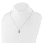Cheryl M Sterling Silver Rhodium-plated Brilliant-cut Black and White CZ Unicorn 18 Inch Necklace