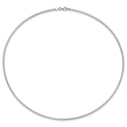 14K White Gold 2mm Round Omega Necklace