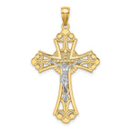 10K Two-Tone Gold Two-tone Cut-Out Crucifix Charm