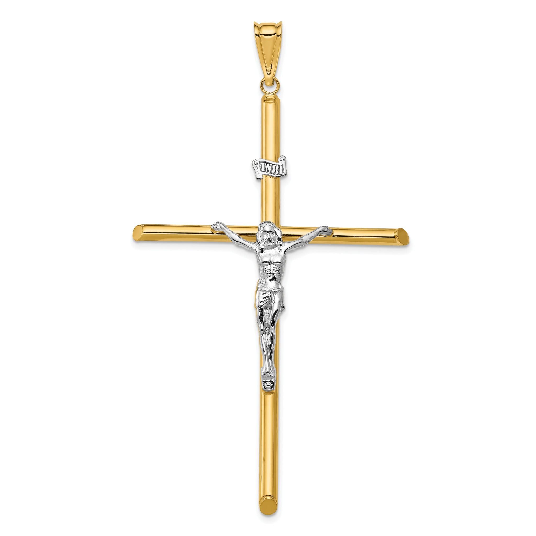 14k Two-Tone Polished Jesus Crucifix Pendant Main image