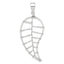 Sterling Silver 925 Polished Leaf Pendant Elegant Women's Jewelry