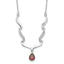 Sophia Jewelers Sterling Silver Garnet & Topaz Necklace with Polished Rhodium Finish