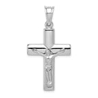 Sophia Jewelers 925 Sterling Silver 3D Latin Crucifix Pendant Rhodium-Plated Polished Finish
