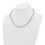 14k White Gold 18 carat Lab Grown Diamond VS+ F+ Complete Round 18 inch Straight Tennis Necklace
