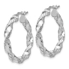 Sophia Jewelers Sterling Silver 925 Twisted Hoop Earrings Elegant Polished Finish