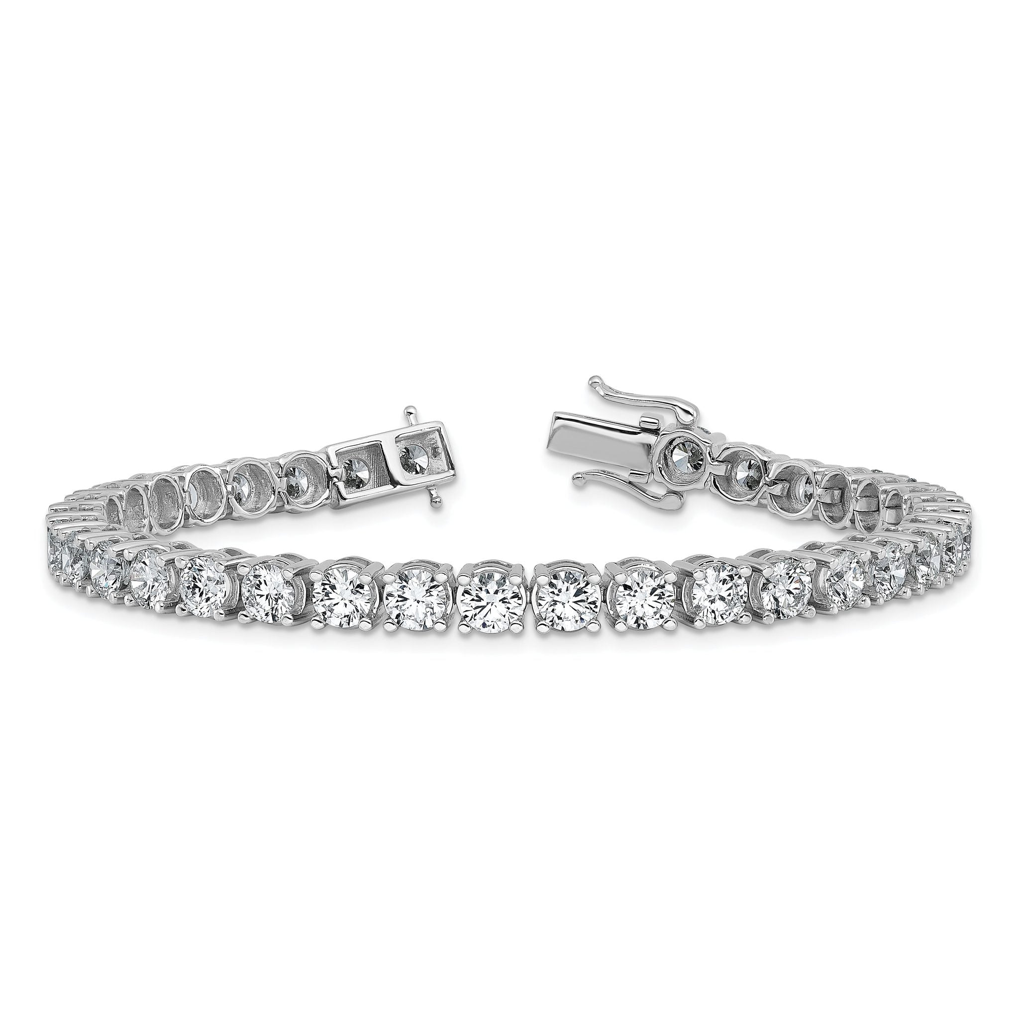 14k White Gold  11 1/8 carat Lab Grown Diamond VS/SI+ G+ Complete Tennis Bracelet