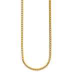 14K Yellow Gold Solid Franco Chain Necklace 3mm