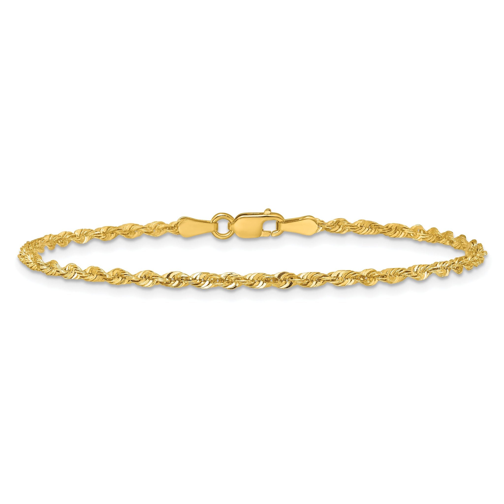 Diamond-Cut Rope Chain in 10K Yellow Gold, 2.25mm