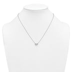 14k White Gold 1 carat Lab Grown Diamond VS+ F+ Complete 18 inch Two Stone Fashion Necklace