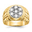 14k 1 carat AA Diamond Mens Cluster Ring