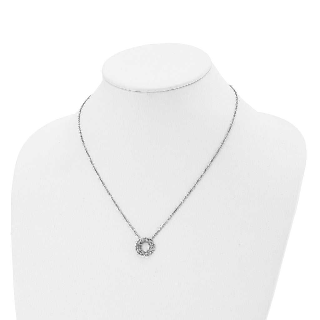 CZ Circle Necklace in Stainless Steel