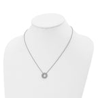CZ Circle Necklace in Stainless Steel