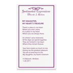 Sentimental Expressions Sterling Silver Rhodium-plated CZ My Daughter, My Heart's Treasure 18in Necklace