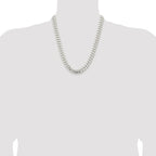 Sterling Silver Rhodium-plated 10.7mm Polished Domed Curb Chain