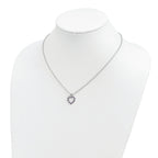 Brilliant Gemstones Sterling Silver with 14K Accent Rhodium-plated Amethyst and Diamond 18 Inch Necklace with 2 Inch Extender