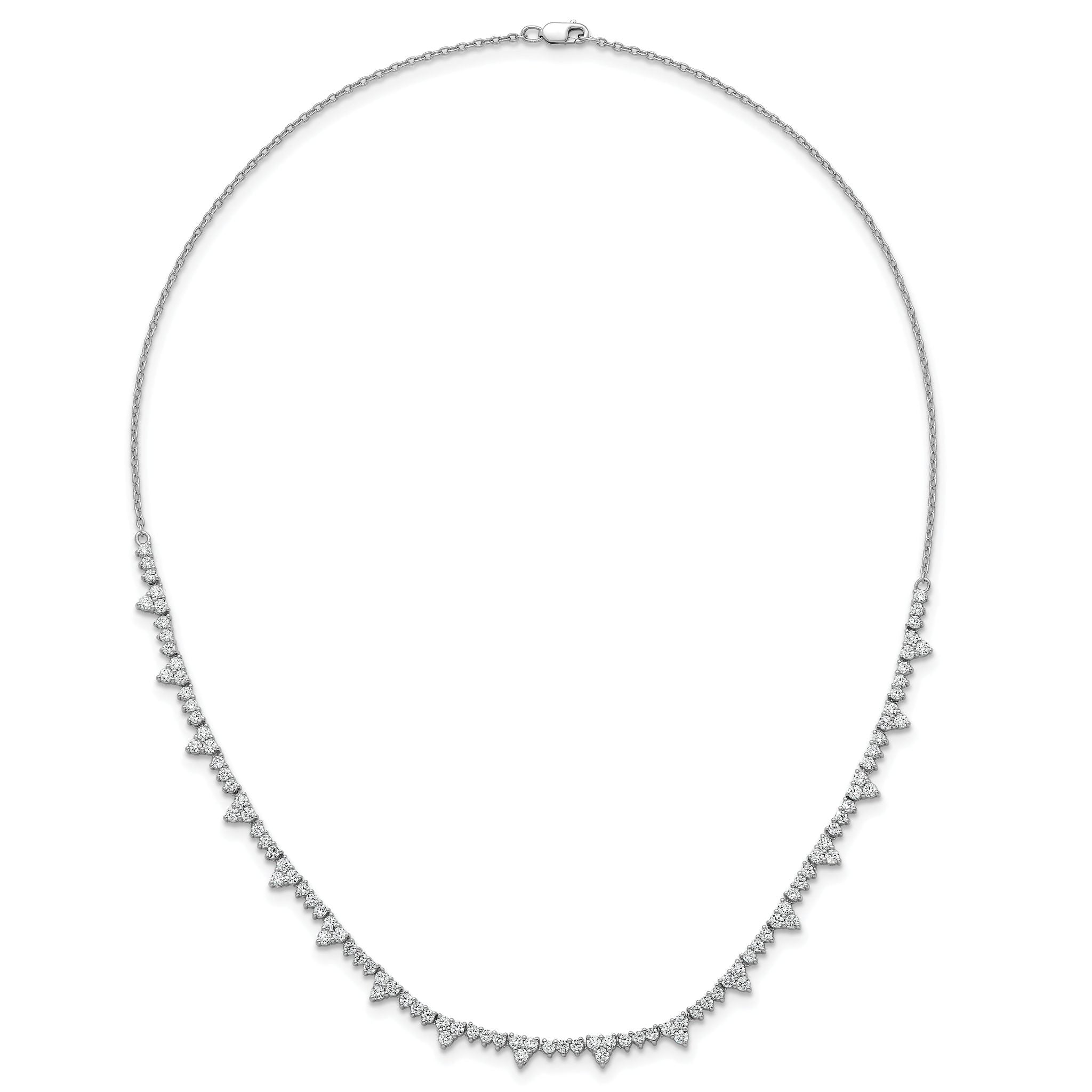 14k White Gold 4 carat Lab Grown Diamond VS+ F+ Complete 18 inch Fashion Tennis Necklace