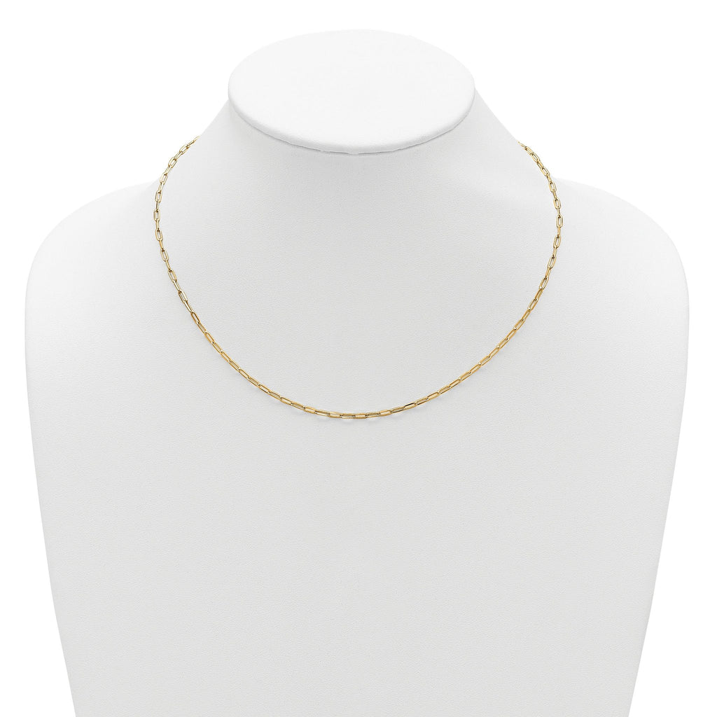 Sterling Silver Gold-plt 2.3mm Paperclip 1in+1in Adjustable Chain