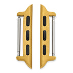 Set of Two 42mm Stainless Steel Yellow IP-plated Apple Watch Adapter for 22mm Watch Band