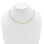 14K Polished Fancy Flat Cable Link Necklace