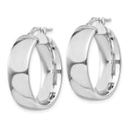 Sterling Silver Rhodium-Plated Hoop Earrings with Polished Hollow Design