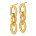 14K Polished Fancy Link Dangle Post Earrings