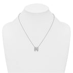 14k White Gold 3/4 carat Lab Grown Diamond VS+ F+ Complete Letter M 18 inch Initial Necklace