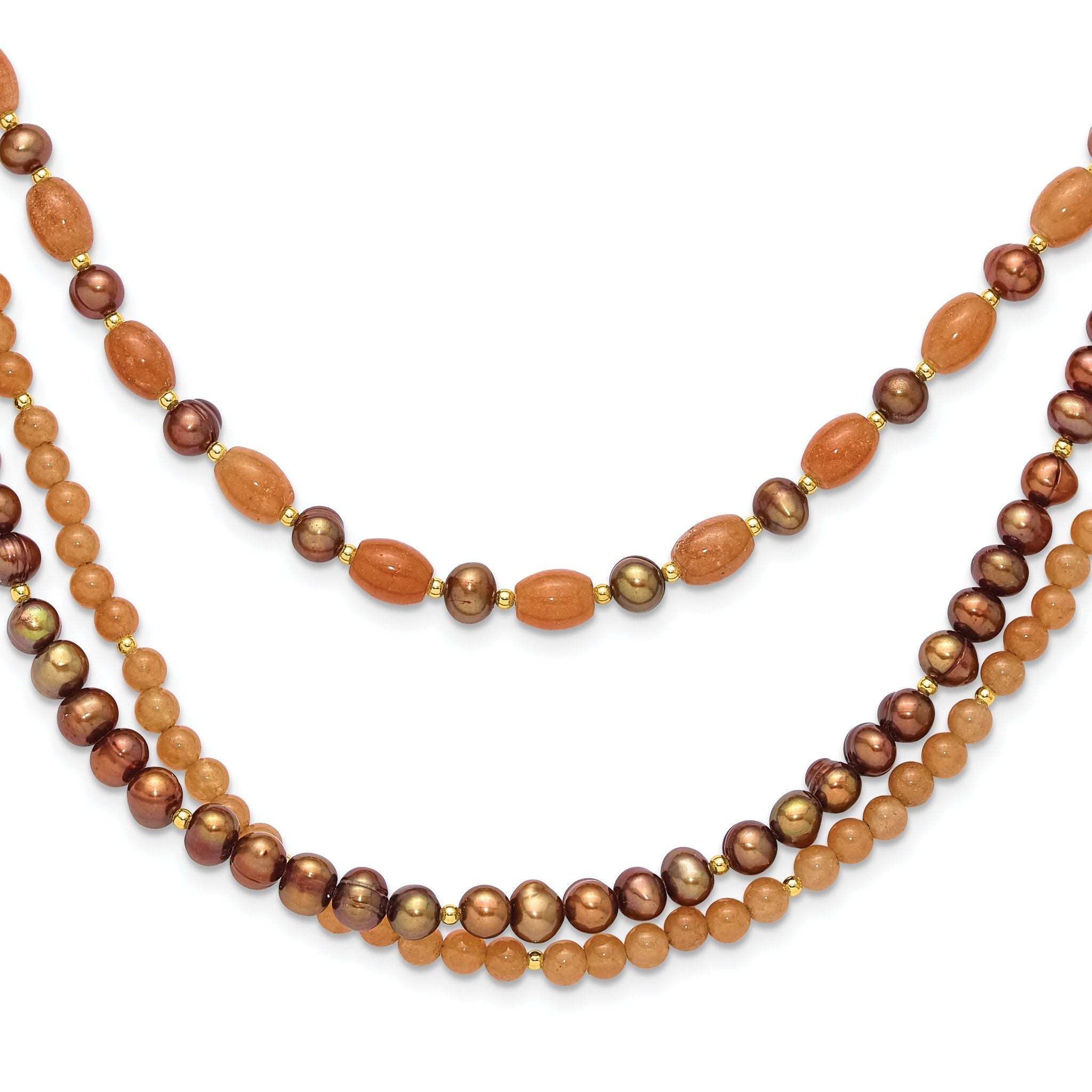 Sterling Silver Gold-plated Multi Stone Adj. 17in or 40in Necklace Main image