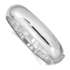 Sophia Jewelers Sterling Silver 925 Rhodium-Plated Hinged Bangle Bracelet