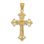 10k INRI Fleur De Lis Crucifix Pendant