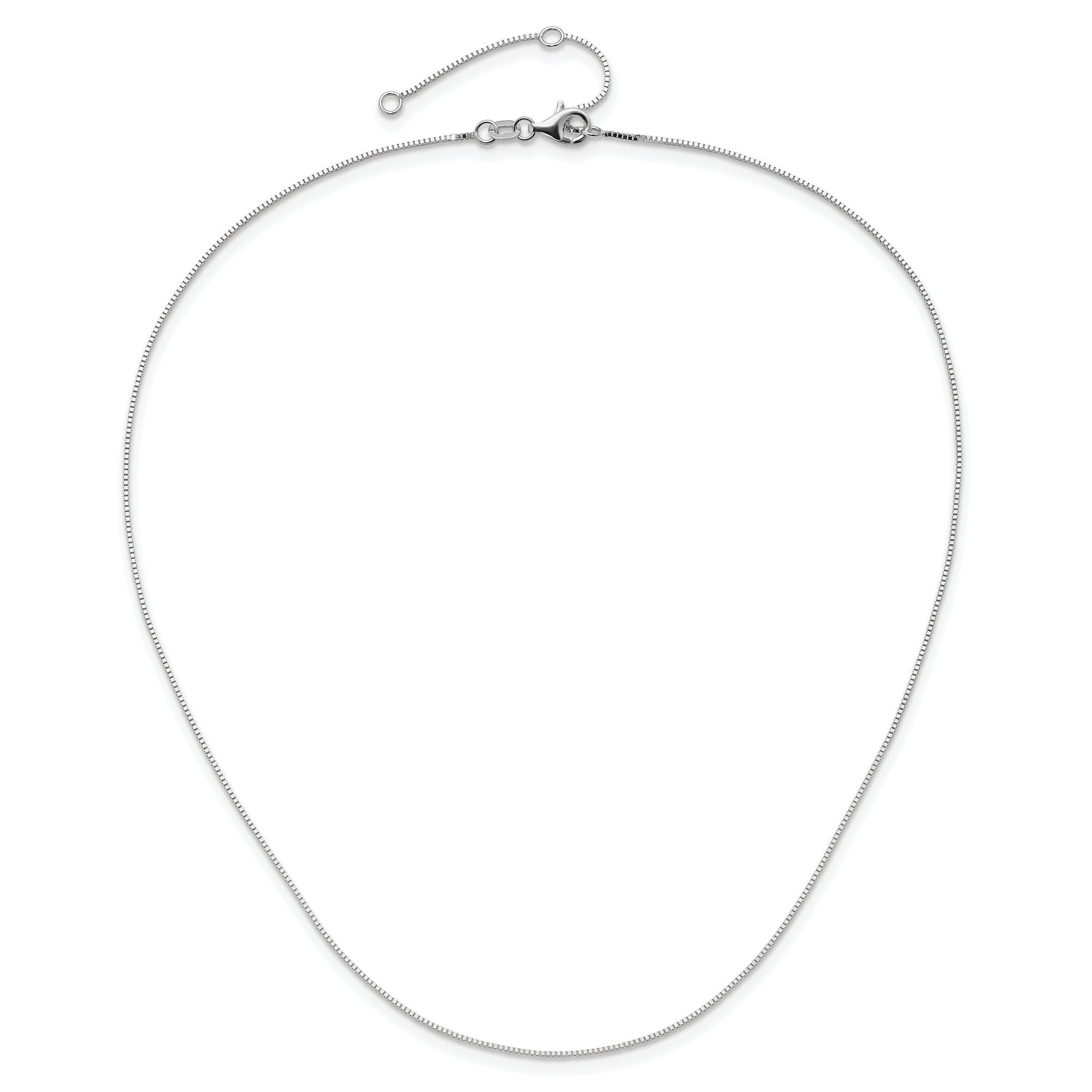 0.7mm 10K White Gold Box Chain