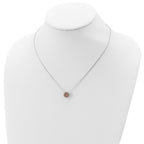 Sterling Silver RH-pltd Rose-tone Moving Pink CZ w/2in ext Necklace