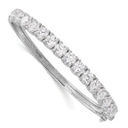 Sophia Jewelers Sterling Silver CZ Hinged Bangle with Rhodium Polish