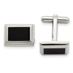 Stainless Steel Black IP-Plated Rectangle Cuff Links