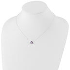 Sterling Silver Purple CZ Flower Necklace