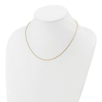 Sterling Silver Gold-plated 1.2mm Round Box 1in+1in Adj. Chain