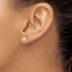 Cheryl M Sterling Silver Gold-plated Polished Pave CZ Circle Post Earrings