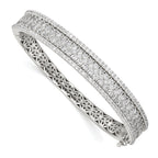 Sophia Jewelers Sterling Silver CZ PavÃÆÃÂ© Bangle with Rhodium Polish