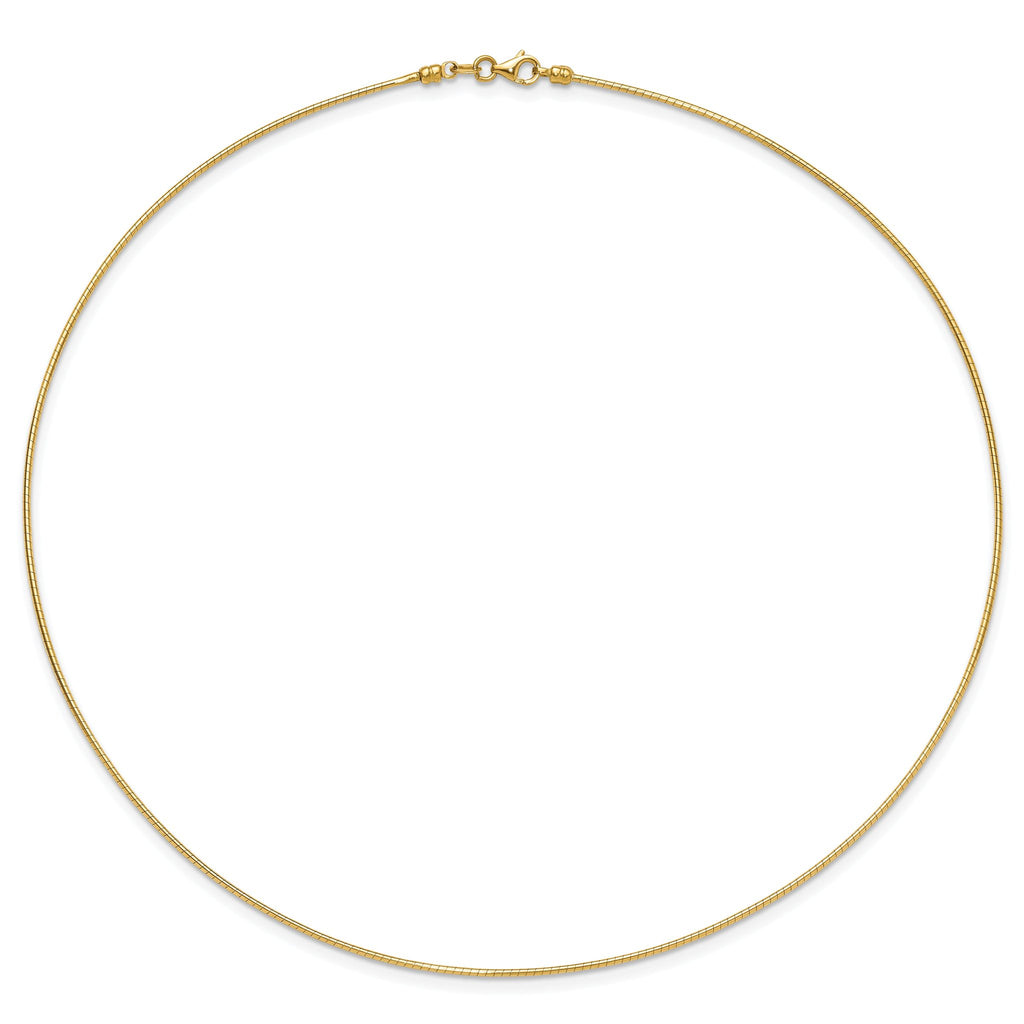 14K 1.2mm Detachable Clasp Omega Necklace